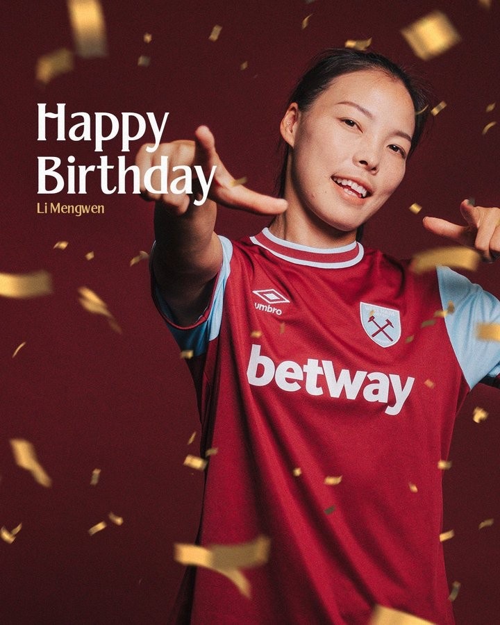 李夢雯30歲生日，西漢姆聯女足發布海報送上生日祝福