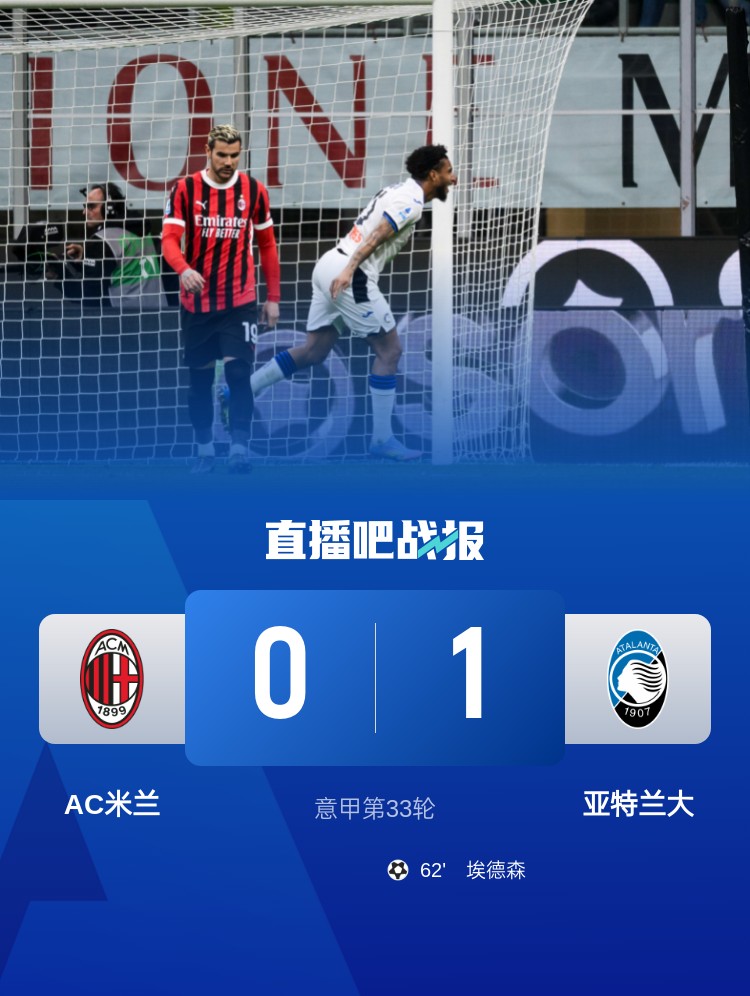 米蘭雙雄本輪均0-1輸球，周中意杯半決賽次回合再對(duì)決
